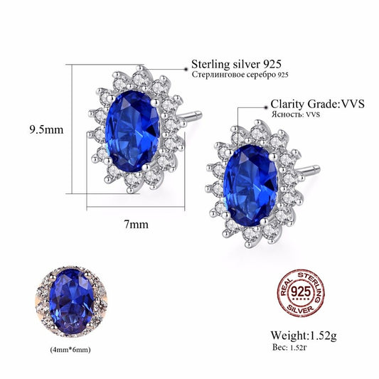 Aretes Topacio Azul Real S925